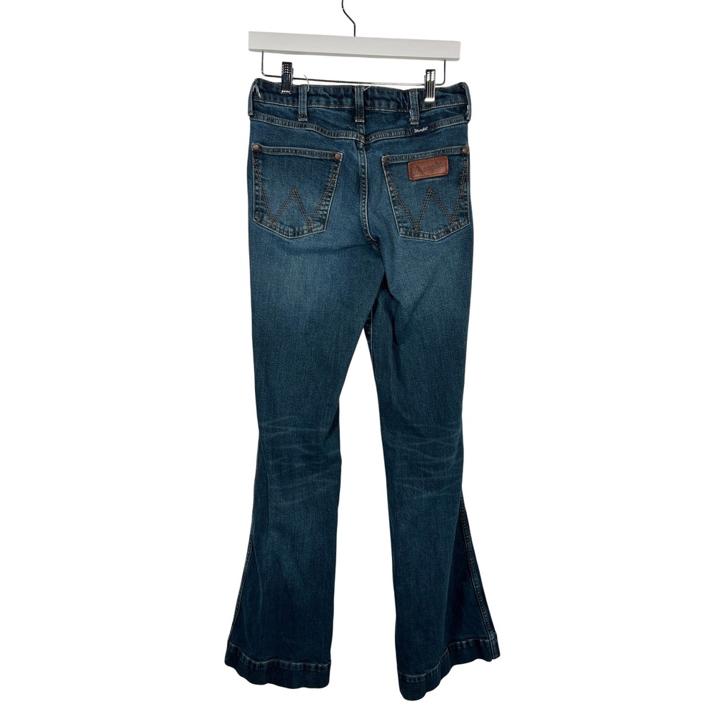 Wrangler Retro Dark Wash High Rise Flare Leg Jeans Western Denim 27x36